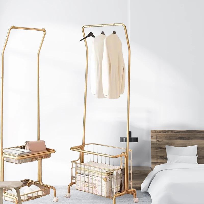 Clothes Rack Portable Extra Large Garment Rack 2-Tire Storage Box Shelves For Entryway and Bed Room Patented Design