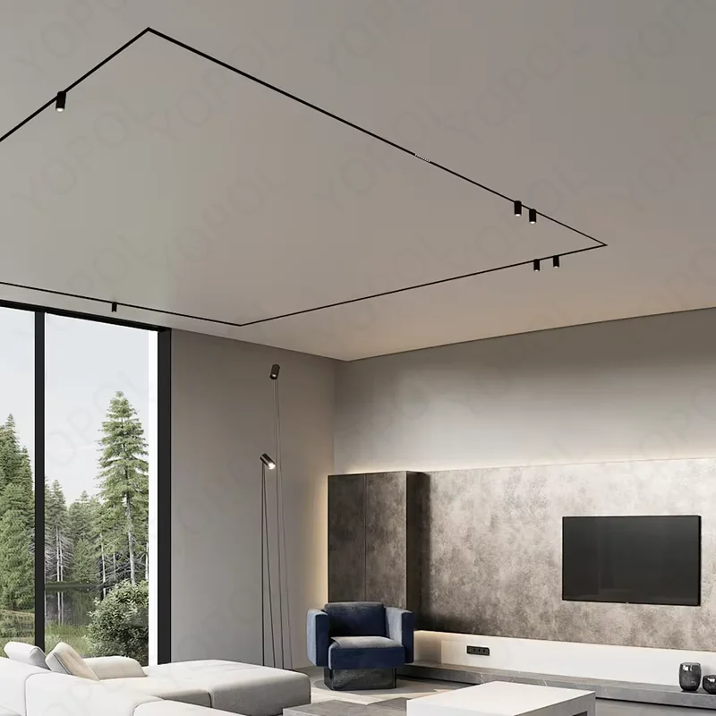 Ультра-тонкий современный дизайн магнитный Трек светодиодный свет линейный точечный