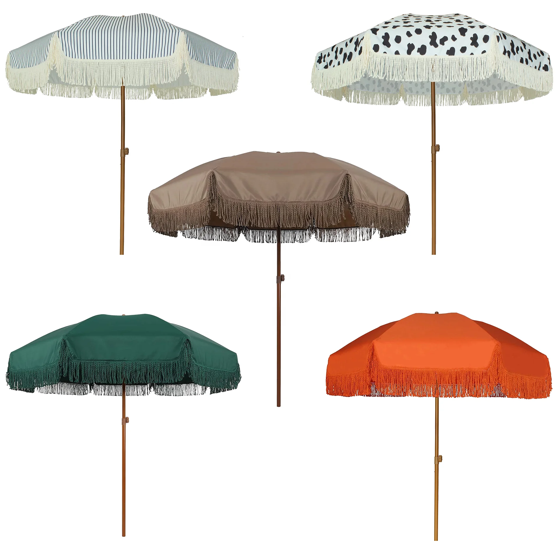 7ft 2021 Luxury Blue Strip Outdoor Garden Tassel Umbrella, Big  UV Protection Waterproof  Beach Fishing Patio Umbrella (1600247220883)
