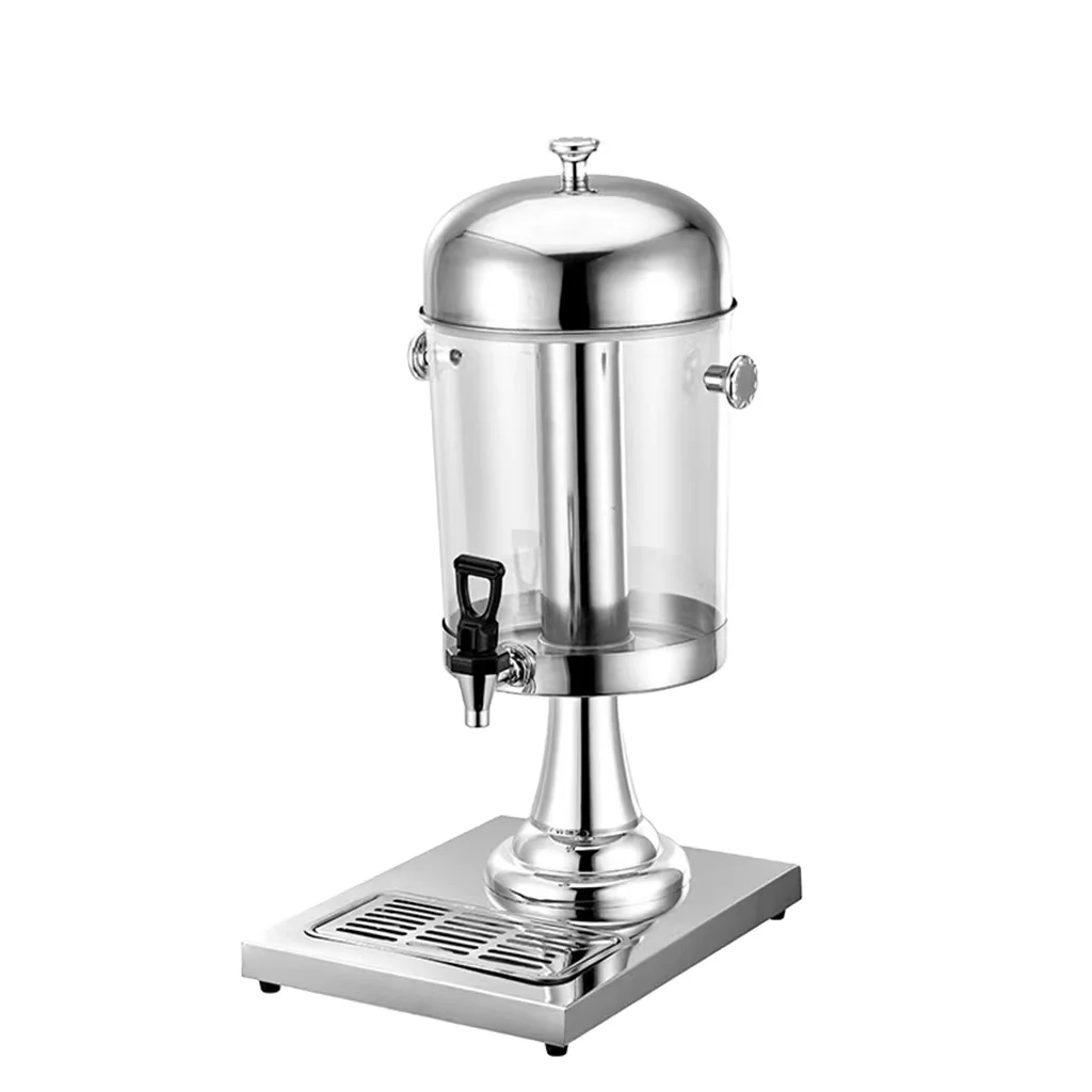 Commercial Stainless Steel Chafing Dish Buffet Ware Glass Beverage Dispenser Stand Manual Juice Jar Dispenser With Tap