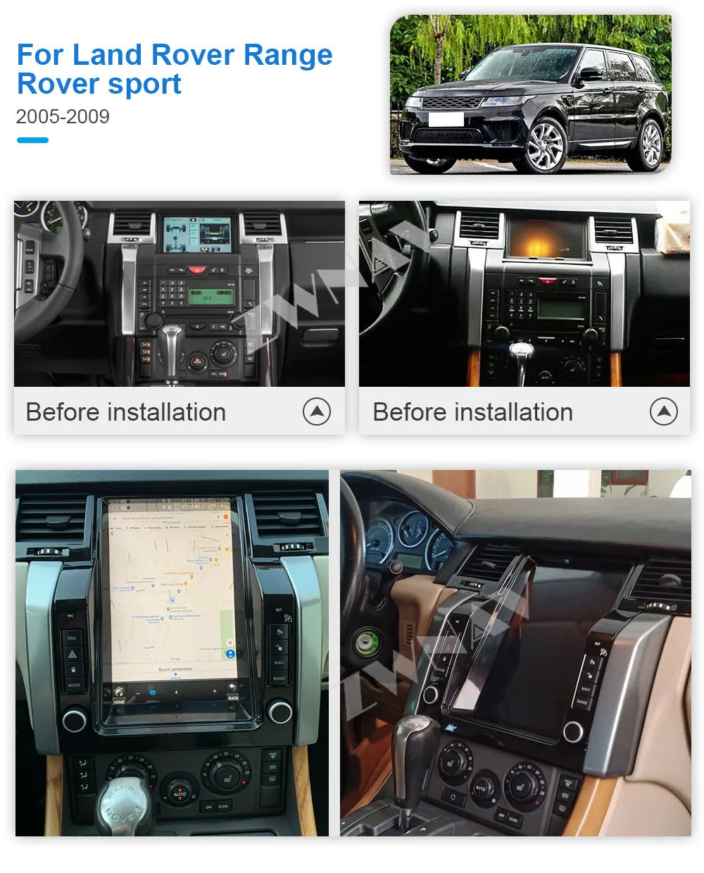  Автомобильный мультимедийный плеер с экраном в стиле Tesla Android 10 0 для Land Rover Range sport 2005-2009 GPS Navi Радио Стерео головное