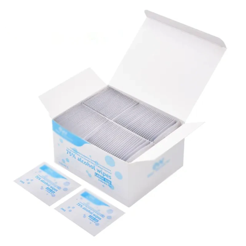 Печатный логотип, Лидер продаж, заводская цена, одноразовые 70% стерильные влажные салфетки, спирты, подготовительные прокладки