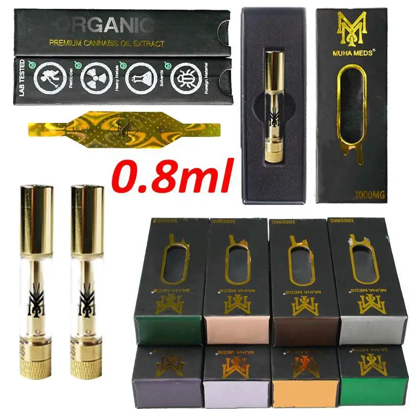 In Stock Muha Med Cartridge Live Vape Cartridge 0.8ML Ceramic Oil Cartridge 510 Carts With Packaging Box