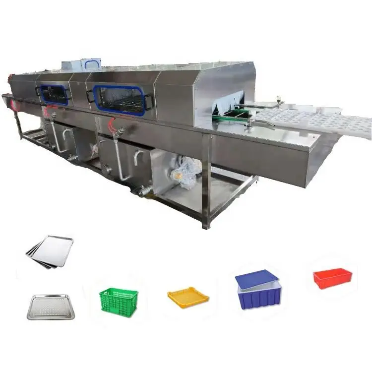 commercial automatic tray washer industrial plastic box pallet crate Turnover basket washing machine with best price tray washer