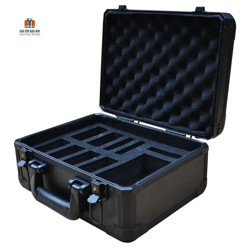 Цветной Прочный переносной алюминиевый ящик для инструментов с замками, Индивидуальный размер