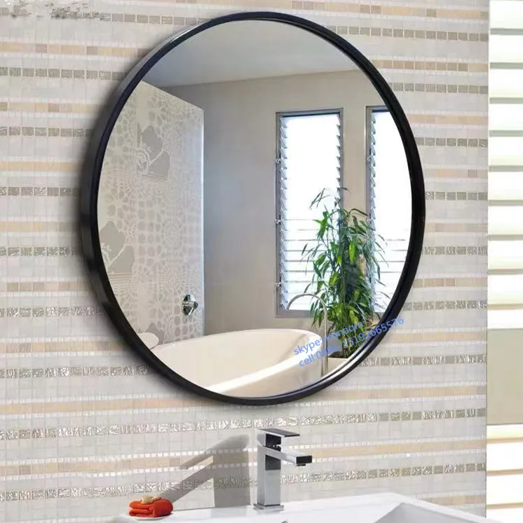 Round sailor wall mirror with metal frame 50x50cm 60x60cm with metal chain  in black color home decor mirror