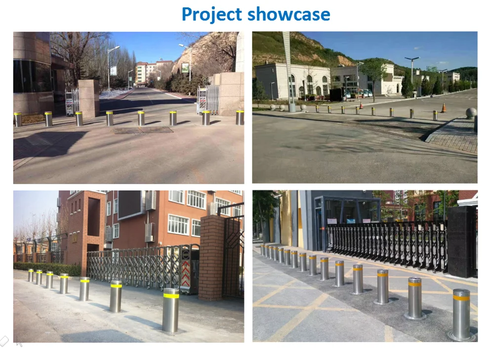 Trafffic safety equipment stainless steel lifting automatic rising hydraulic bollards price