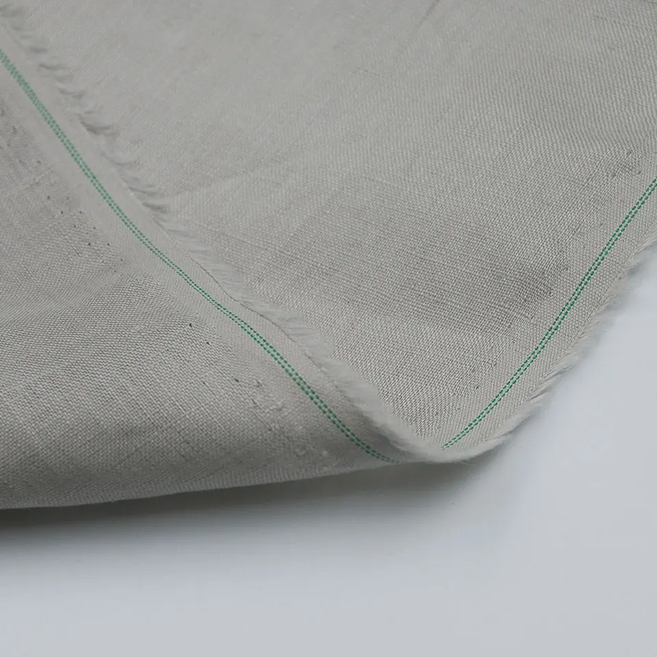 L-6017 2021 Мужская рубашка материал оптом чистый натуральный белый серый Одноцветный крашеный в итальянском стиле льняной ткани