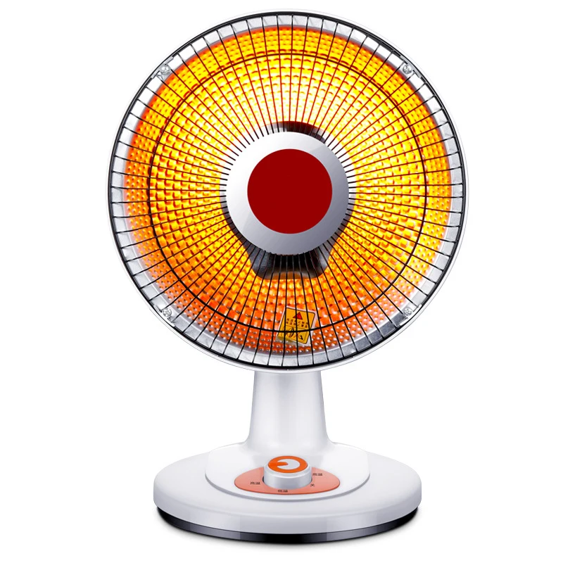 Fan Shaped Electric Heater Household Halogen Heater Home Indoor Use Thermostat Table Heaters 600W