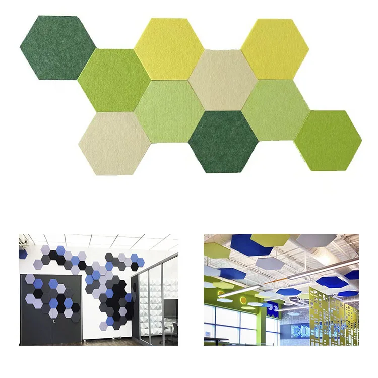 Cheapest Fabric Hexagonal Shape Ultra Thin Decorative Interior Acoustic Panels
