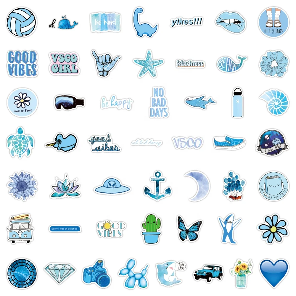 wholesale 100pcs cute cartoon waterproof stickers vinyl pvc mobile phones laptop adhesive sticker ocean anime stickers for kids