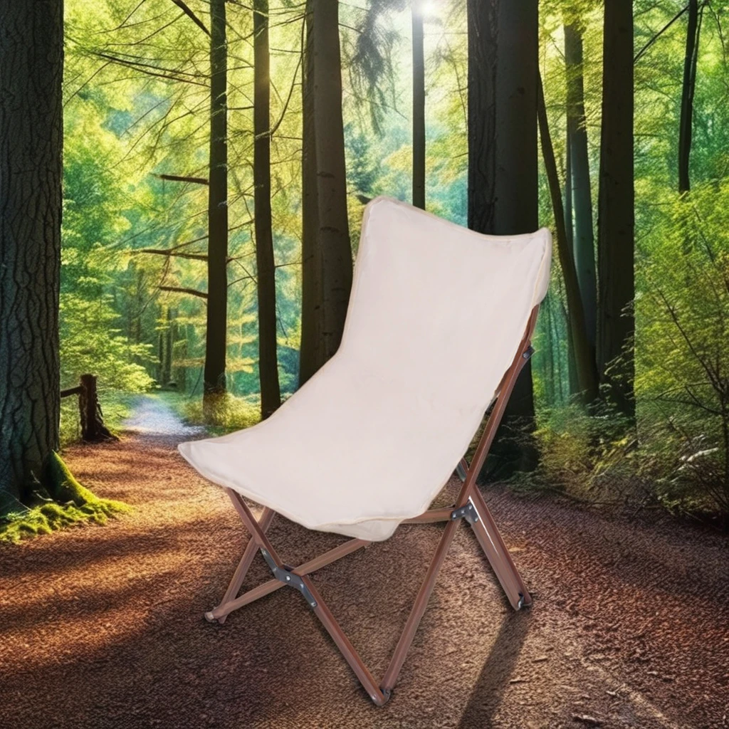 Ultralight portable camping picnic Moon Chair Outdoor aluminum alloy white cloth back   chair Folding chair