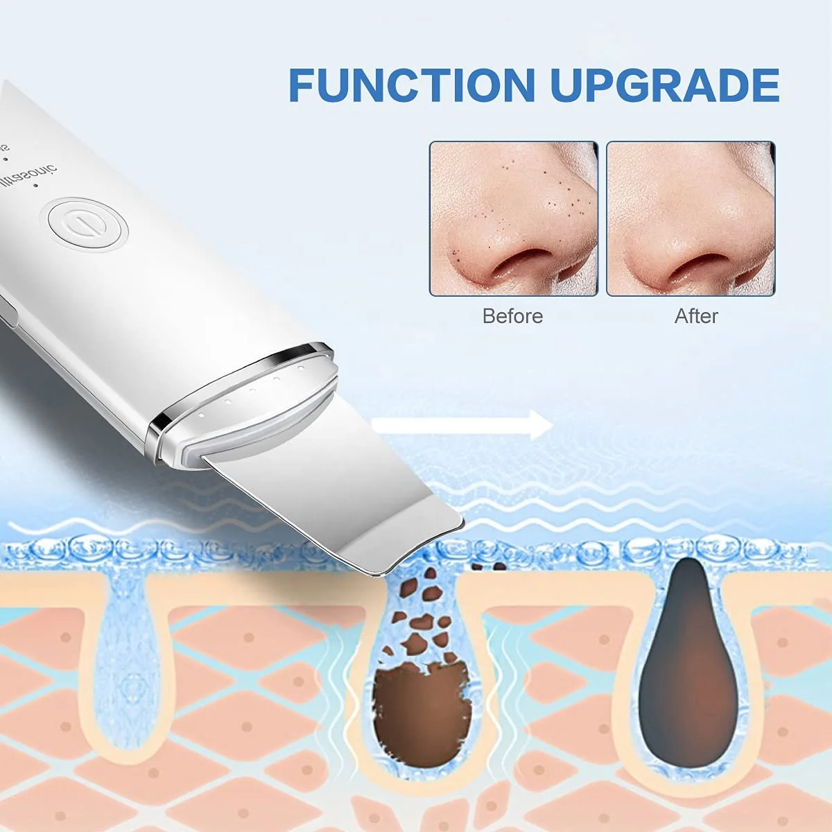 PSB private label face spatula ultrasonic face scrubber exfoliated spatula ultrasonic skin scrubber spatula Custom Logo