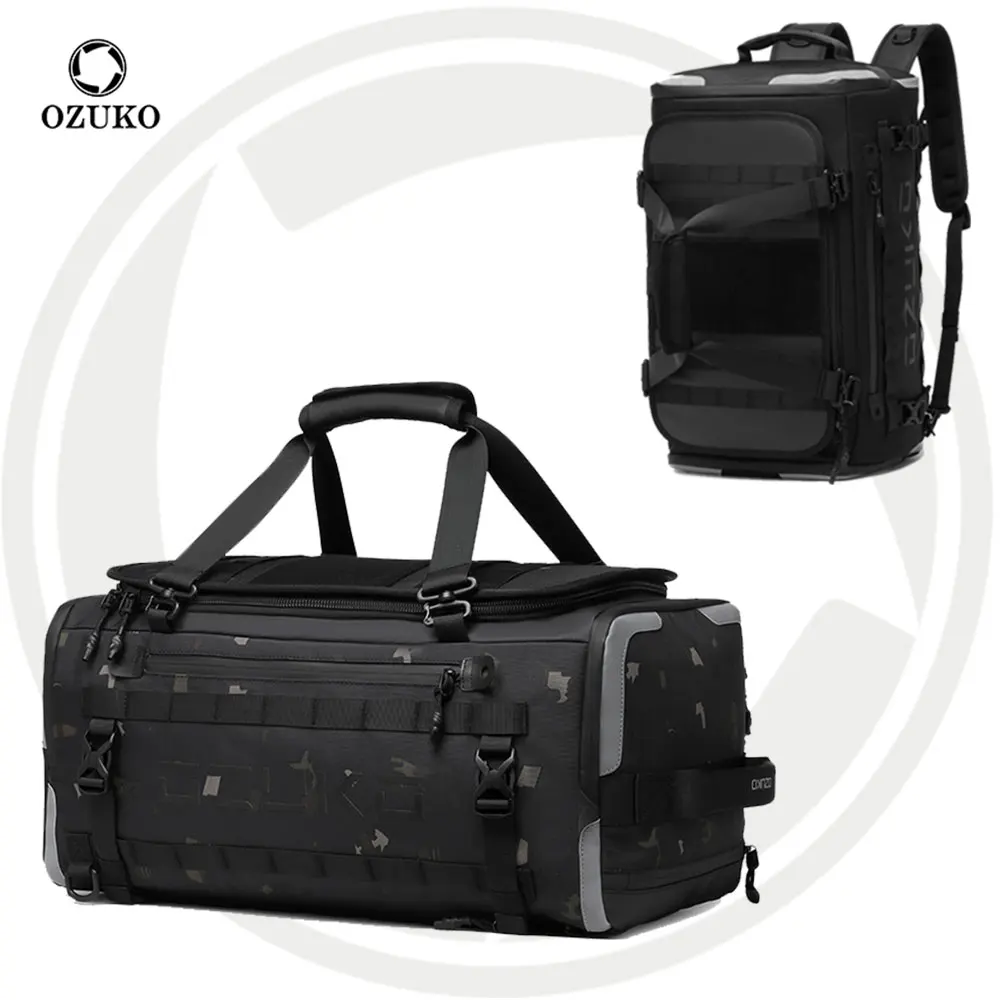 OZUKO 9641 Travel Weekender For Men Duffle Bag With Shoe Compartment Hiking Outdoor Duffel Bags For Traveling Waterproof Gym Bag