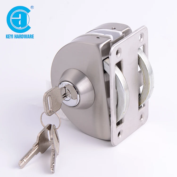 KG-05S Glass to wall door lock double side open lock with key stainless steel glass door lock