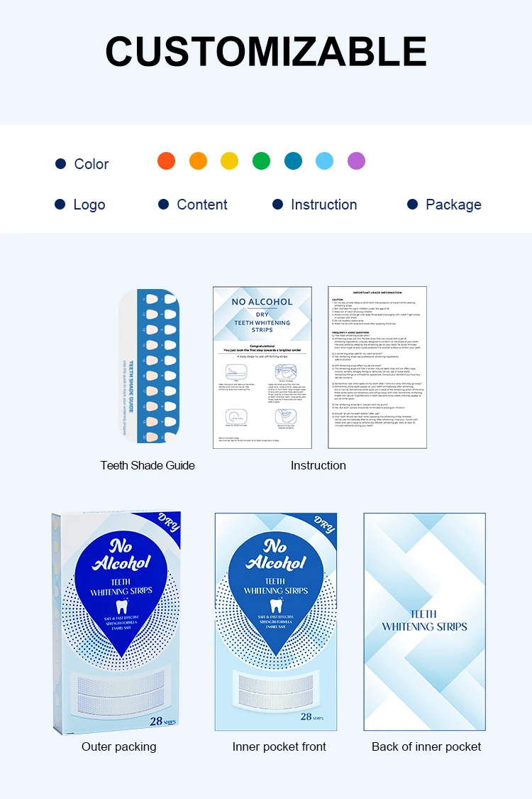 Best Result Tooth Bleaching Gel Strips Non Residue Home Teeth Whitening Strips Custom Logo