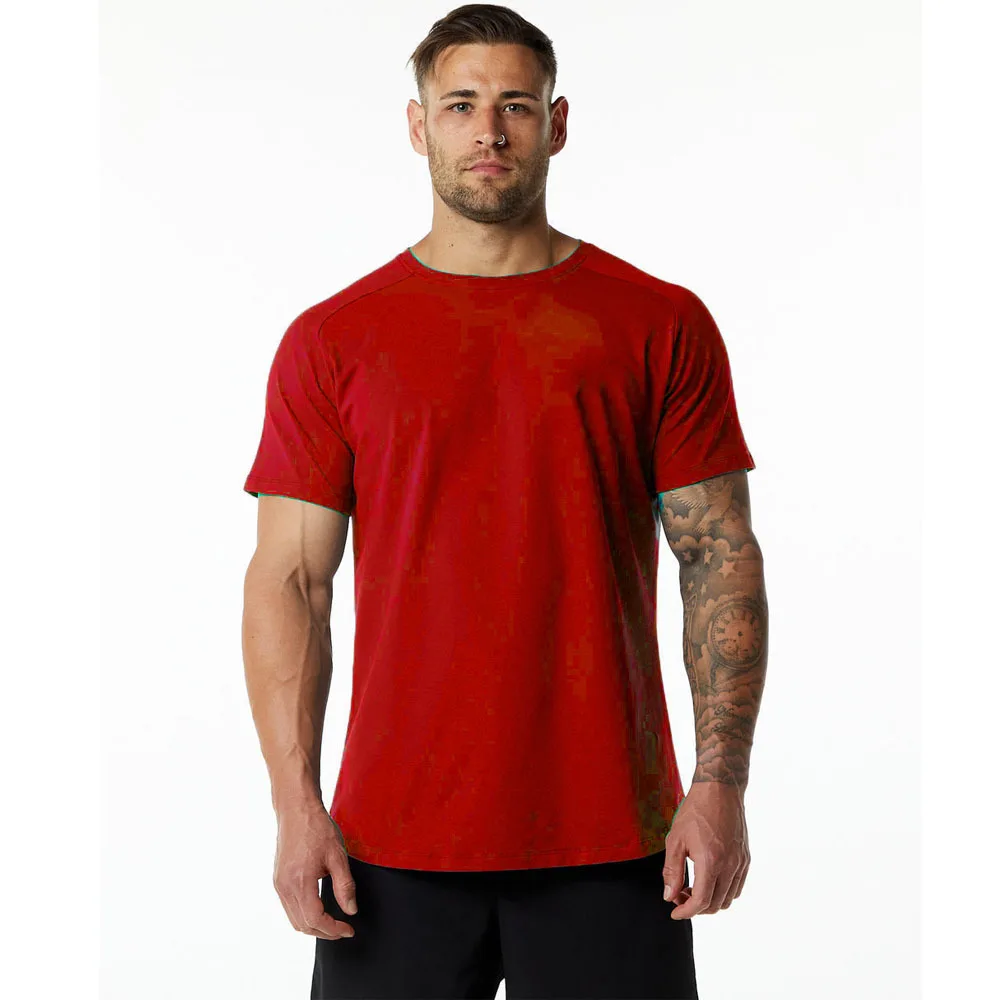 Wholesale Fitness Gym Men Bodybuilding Workout T-shirt White T Shirt For Men high quality cotton Athletic Sports T Shirts