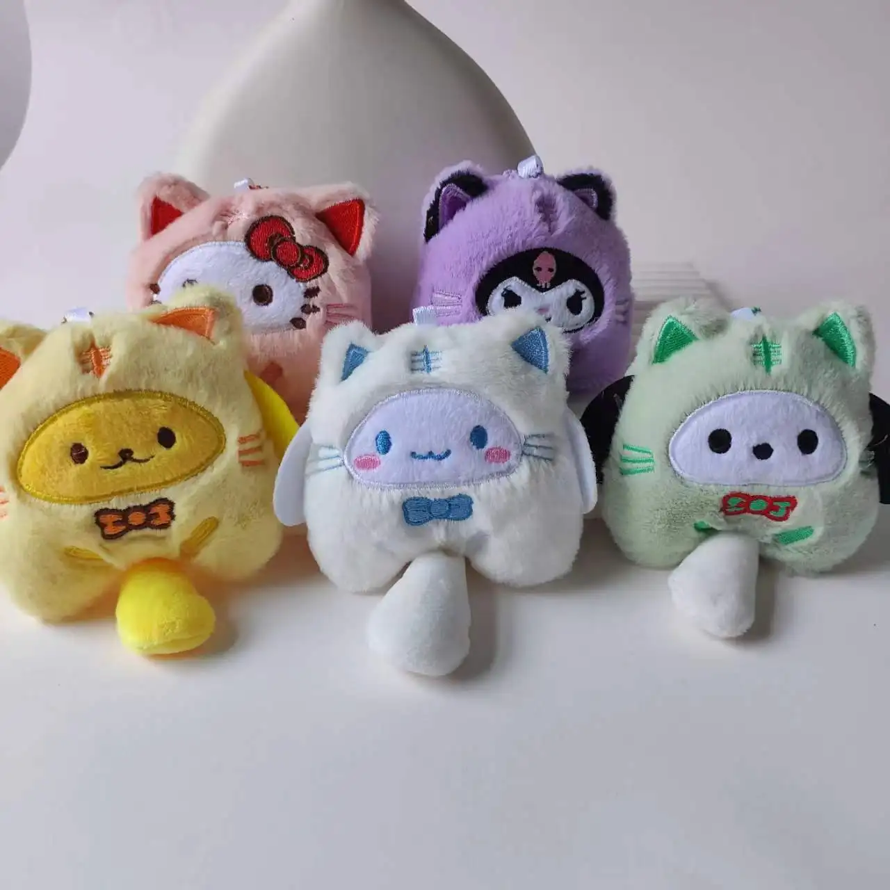 Wholesale cartoon cute Kulomi doll toys Kawaii Melody plush pendant backpack key chain doll KT Cat jewelry gifts