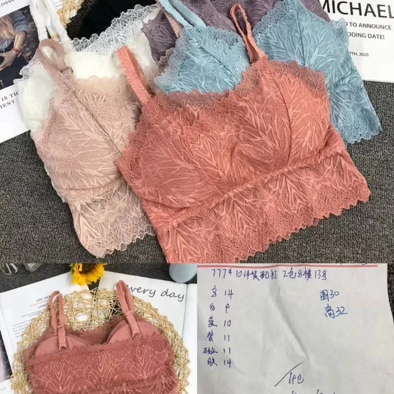 latest breathable big dew back sexy lace sport padded brasier  bras