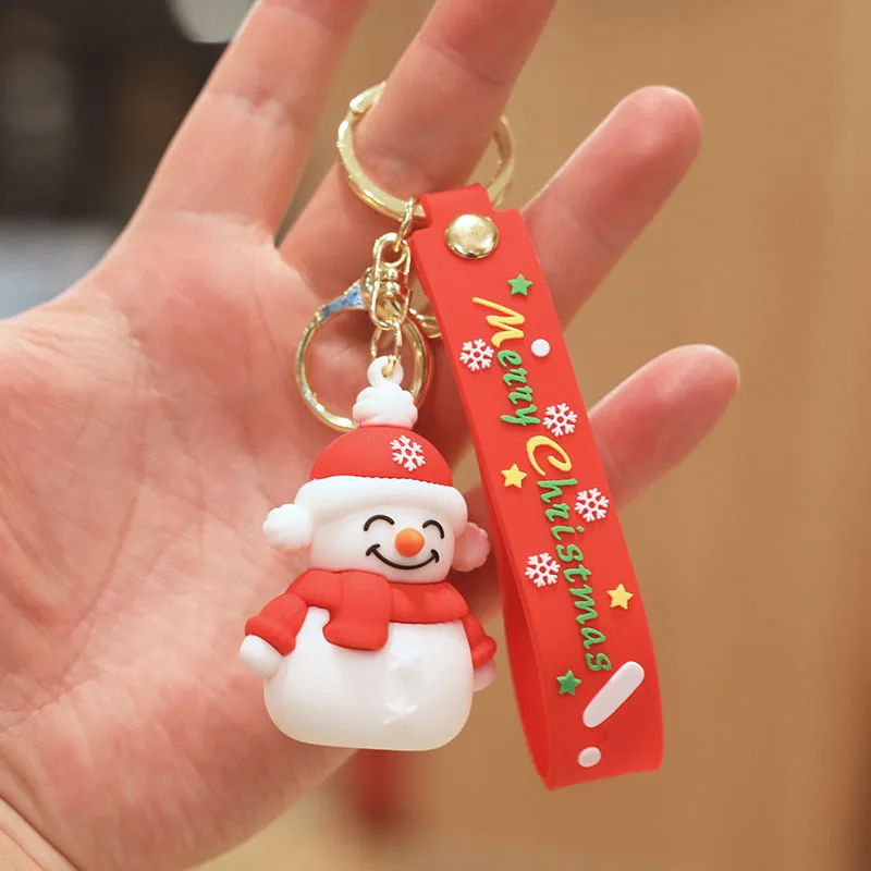 New Design Cartoon Deer Snowman Keychain Christmas Keychain For Christmas decoration
