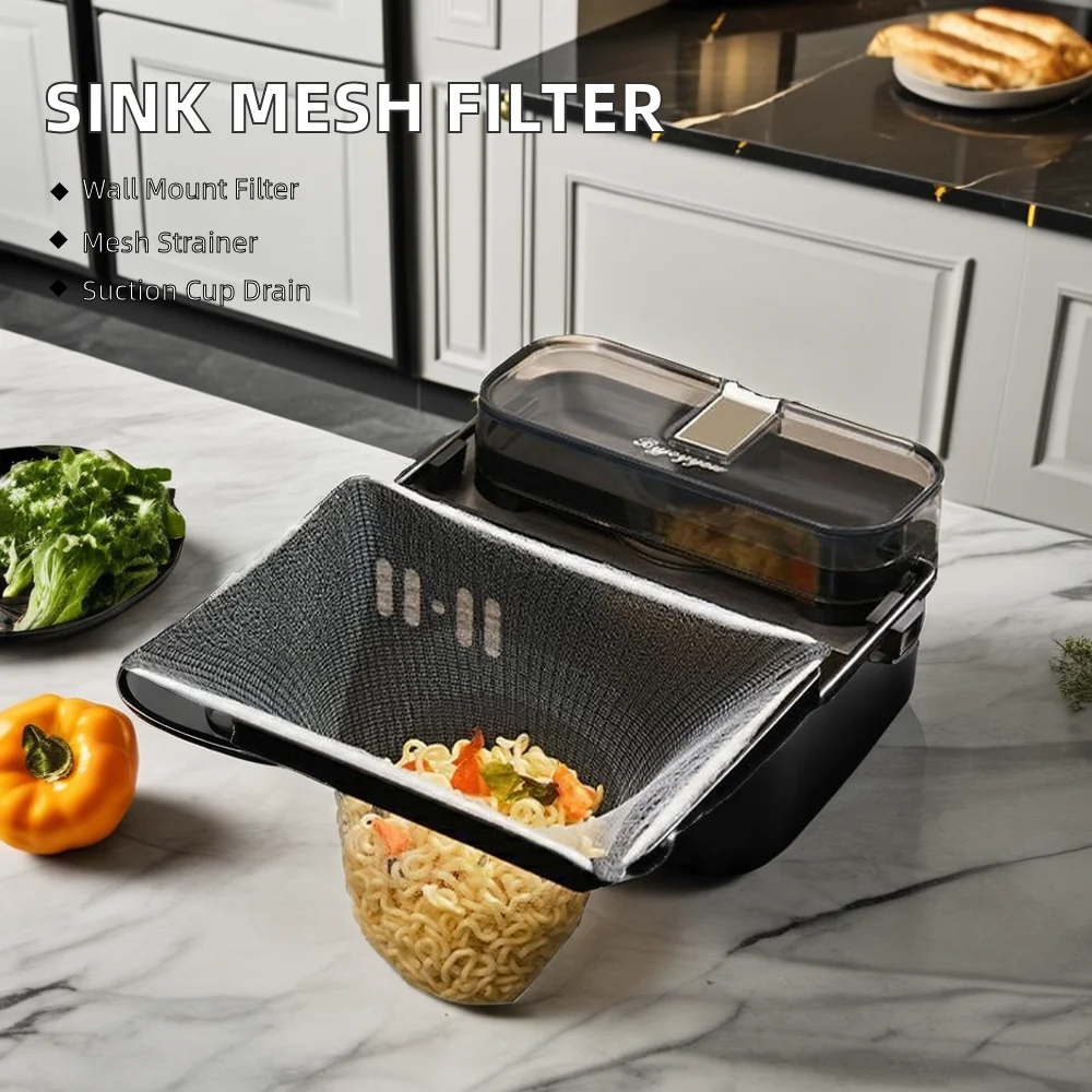 New Fashion Kitchen Sink Filter Net Plastic Metal Dishcloth Holder Strainer Garbage Mesh Food Safe