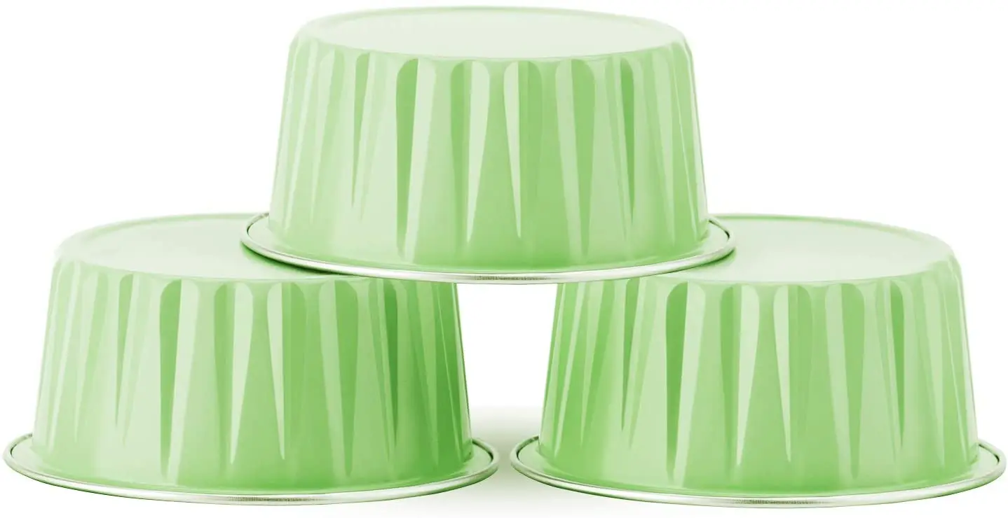 Aluminum Foil Baking Cups with Lids 100pcs 125ml Aluminum Foil Cupcake Liners Cups with Lids Disposable Foil Baking Cake Cup