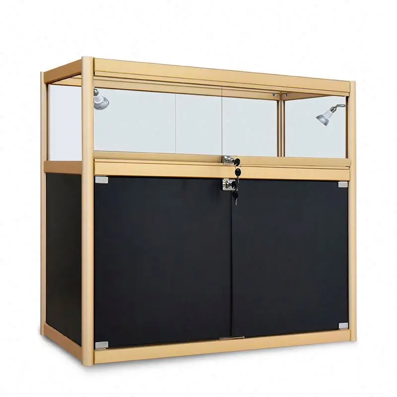 Custom Jewelry Cosmetic  Display Counter Showcase Cabinet with Led Light
