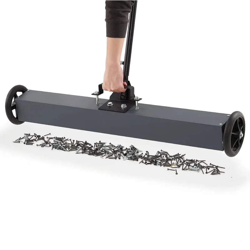 Simple structure Hand-push Heavy Duty Push-type Rolling Magnetic Pick Up Sweeper With Wheels