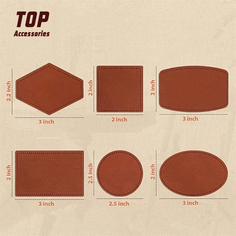 Customizable PU Leather Patches Personalized Blank Jeans Garment Leather Patches Laser Use Embossed Printed Accessories