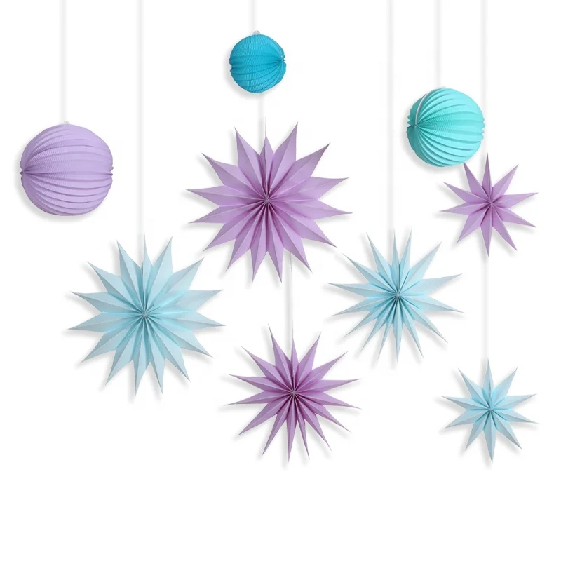 EASTTEREN 2022 paper star lantern Chinese round lantern party supplies set