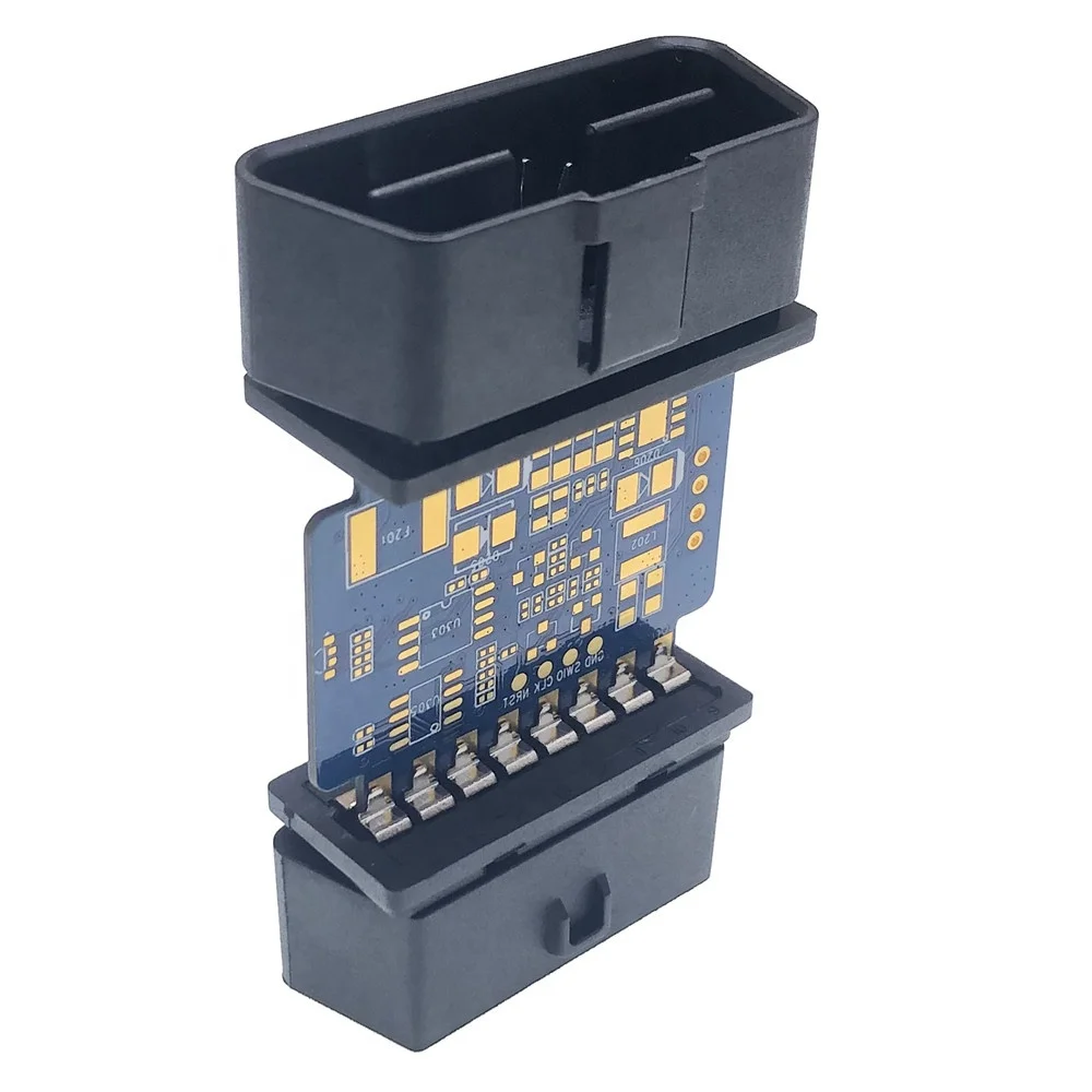 Прямоугольные штыри 16 Pin OBD 2 OBDII Штекерный разъем OBD2 16-контактный адаптер jзубчатый и