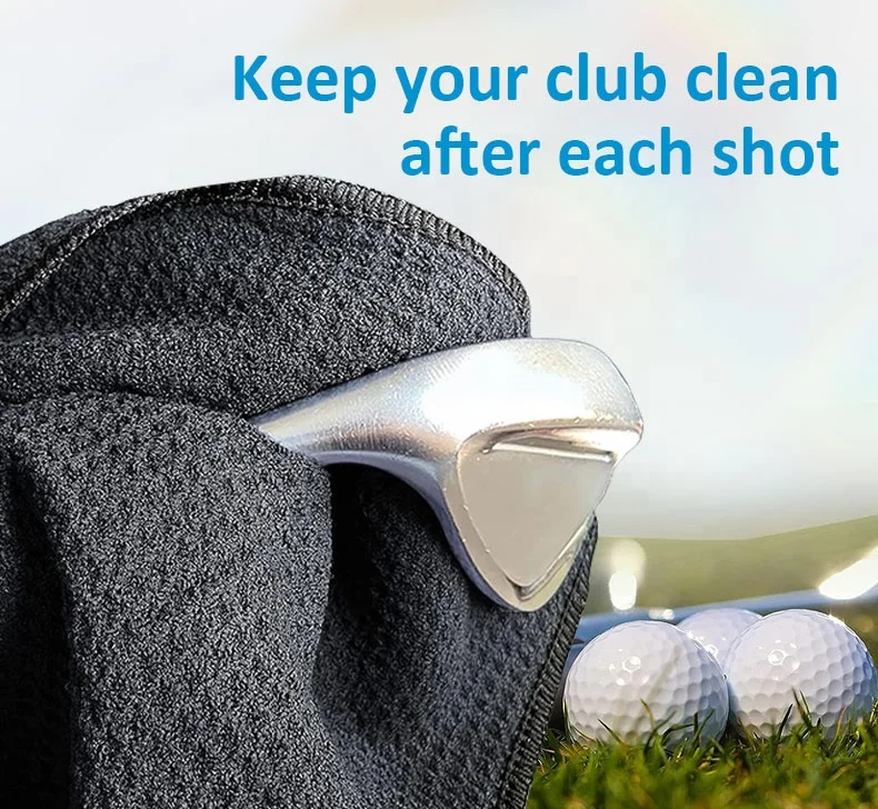 Golf towel Waffle Sporting goods Wipe clubs wipe sweat absorbent Clean towel with hook