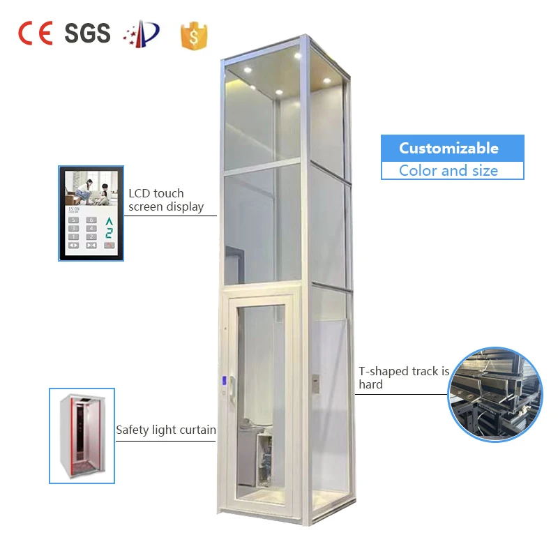 2-5 Floors small shaftless residential elevators Automatic Home Mini Four Post Cabin Lift