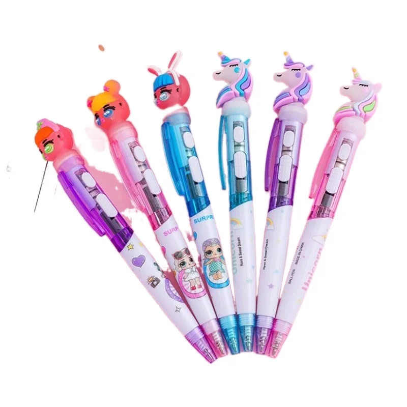 Sundries Cute Cartoon Doll Pony Creative Light-emitting Ballpoint Pen With Light Oil Pens Student Writing Stationery