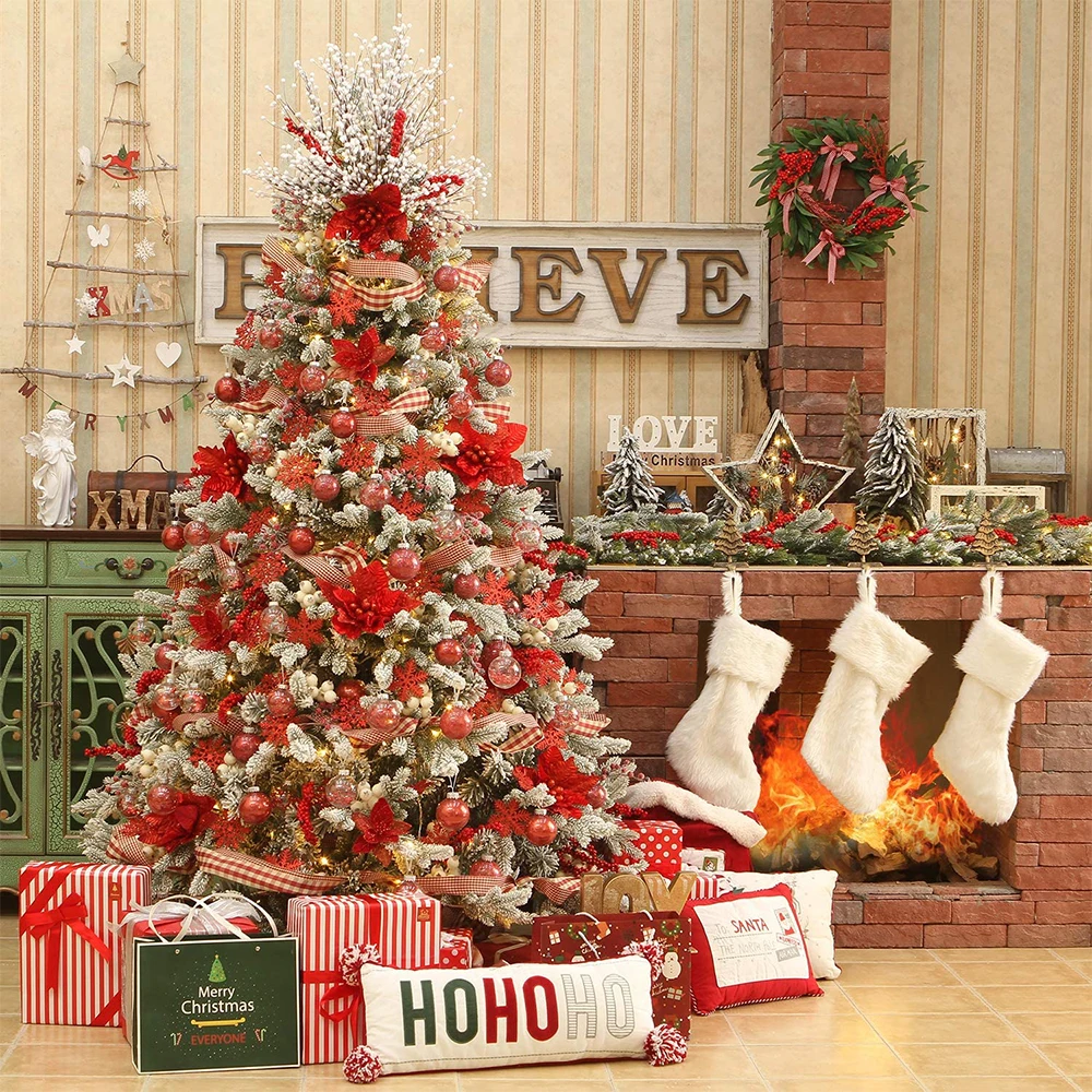 Felt Heart Shape Photo Frame Pendant Metal Blank Christmas Hanging Tree Ornament Decoration