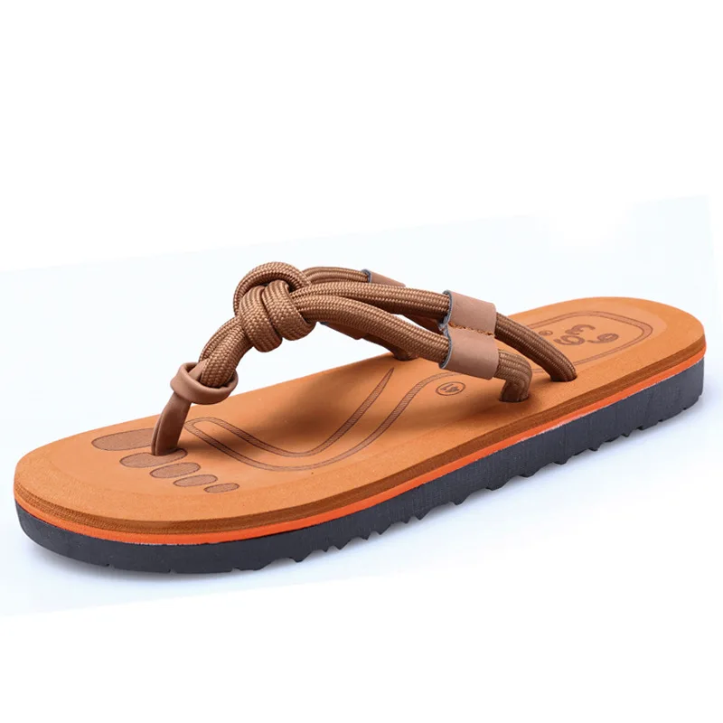 Casual shoes non-slip pu leather flip flops sole men slippers sandals china flip flops footwear flip flops men leather sandals A