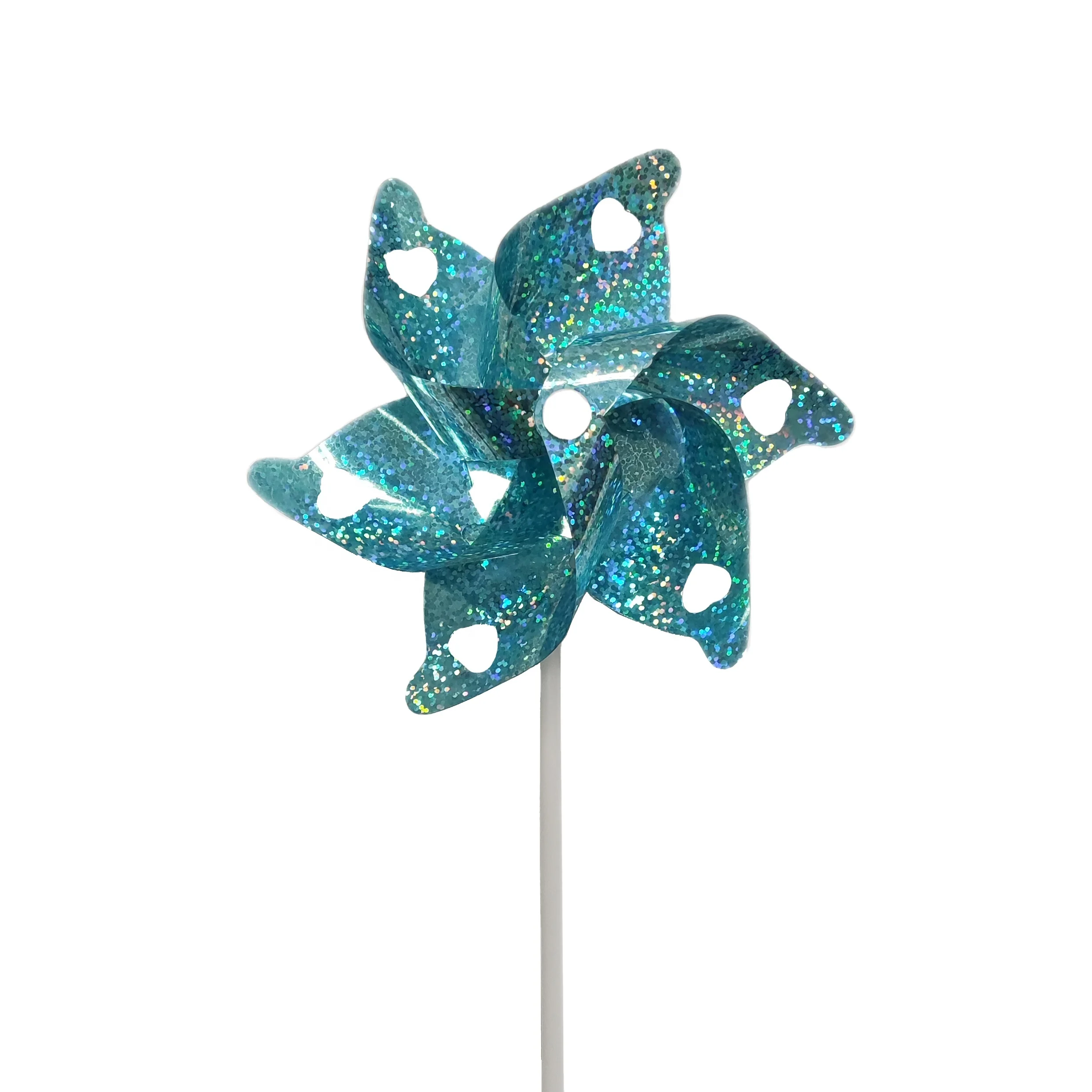 Favorable price GRS certified recyclable windmill kids toy custom iridescent pinwheel for garden decoration