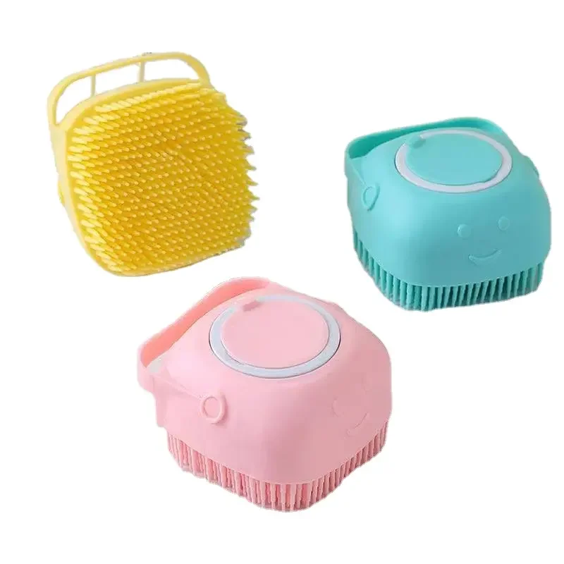 2024 Factory Silicone Brush Shampoo Dispenser Sustainable Bathing Children Washing Hair Rubbing Backs Small Animals Shower Use