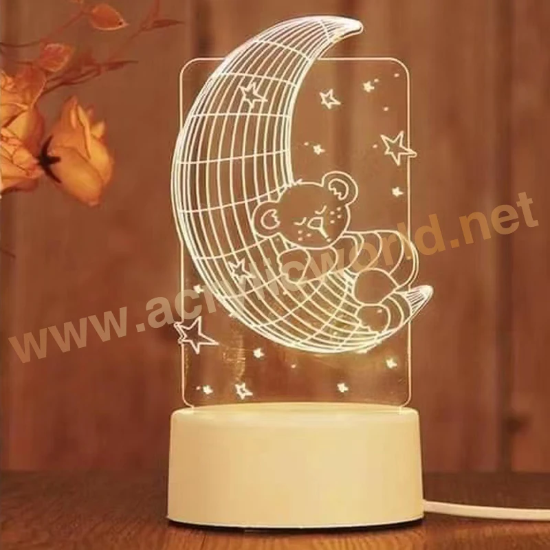 china factory 3D LED Night Light unicorn 3D illusion led lamp Multi-colored Light 3D Hologram Illusion Desk Lamp