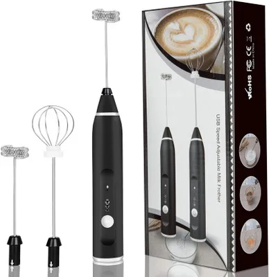 2in1 3 speed home hand mixer Electric Milk Frother Stainless Steel egg Beater Handheld Espresso Blender