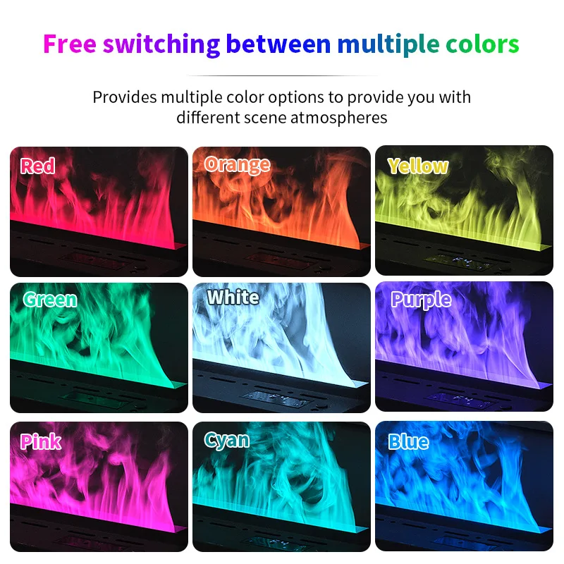 Customized 3D Water Vapour Intelligent Electric Fireplace Decor Fire Flame Muti-color Electric Fireplace Heater Voice Control