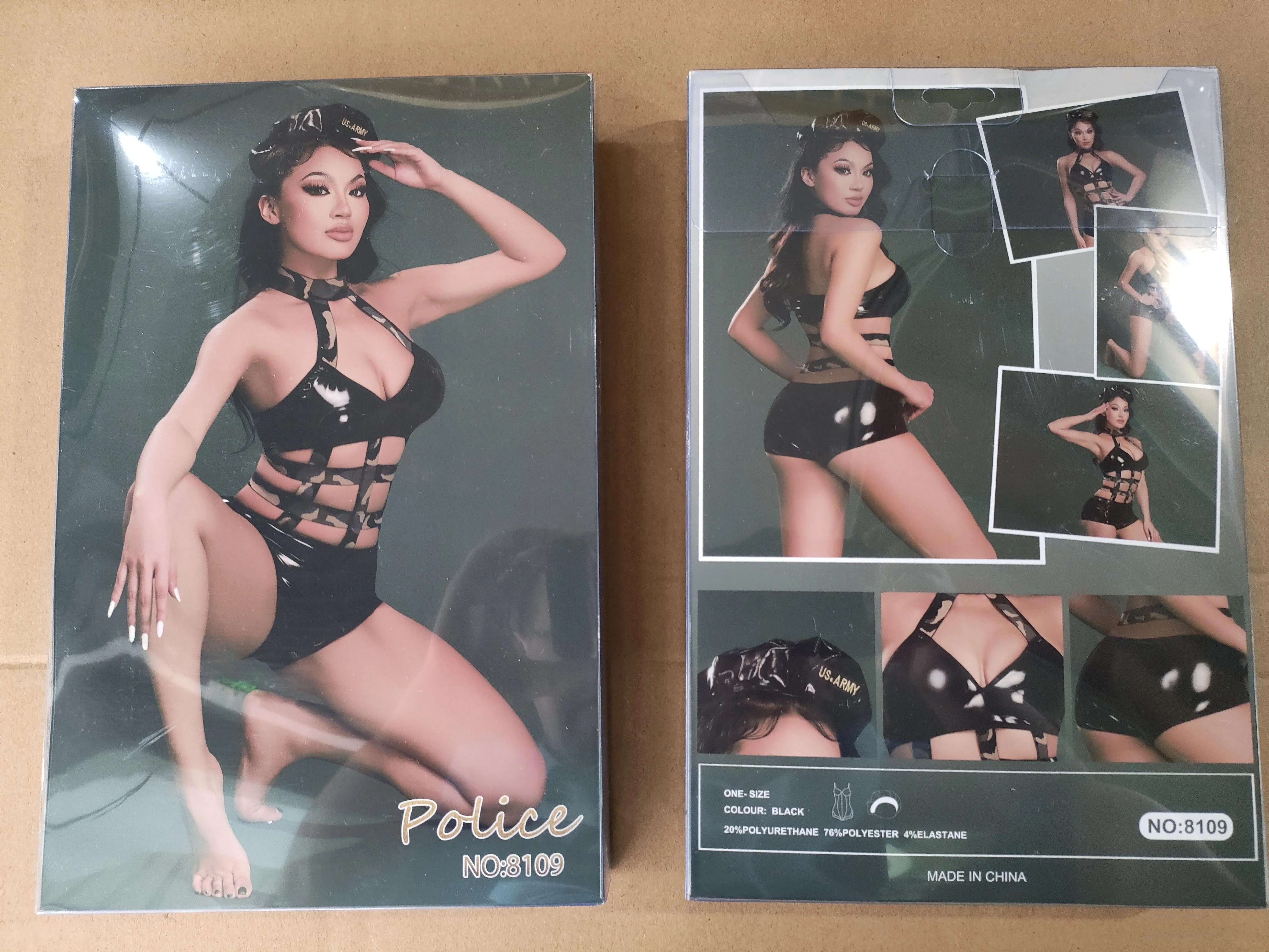 Good price Pu leather black tight sexy army girl cosplay lingerie halloween costumes for women