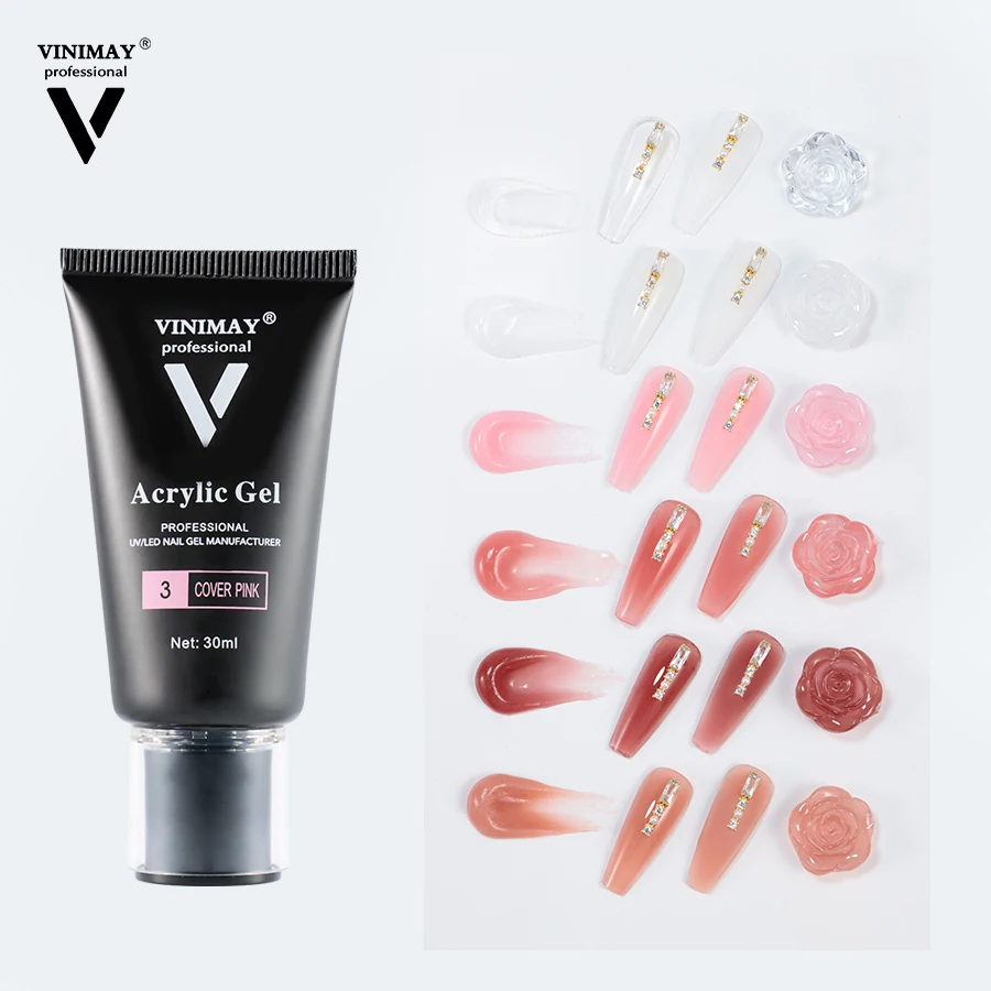 VINIMAY Factory Wholesale Hard Gel Acrylic And Gel Nail Kit Hema Free Non-Toxic Long Lasting Acrylic Gel For Nail Extension