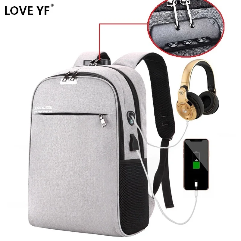 
Backpack Laptop Backpack USB Charging Backbag Travel Daypacks Male School Bookbag Leisure Backpack Anti Theft Mochila 