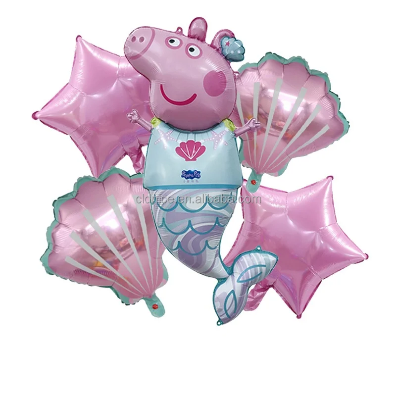 Nice Genuine Peppa-Pig George Balloon 5 Piece Package Aluminum Foil Balloon For Baby Birthday Party Decoration