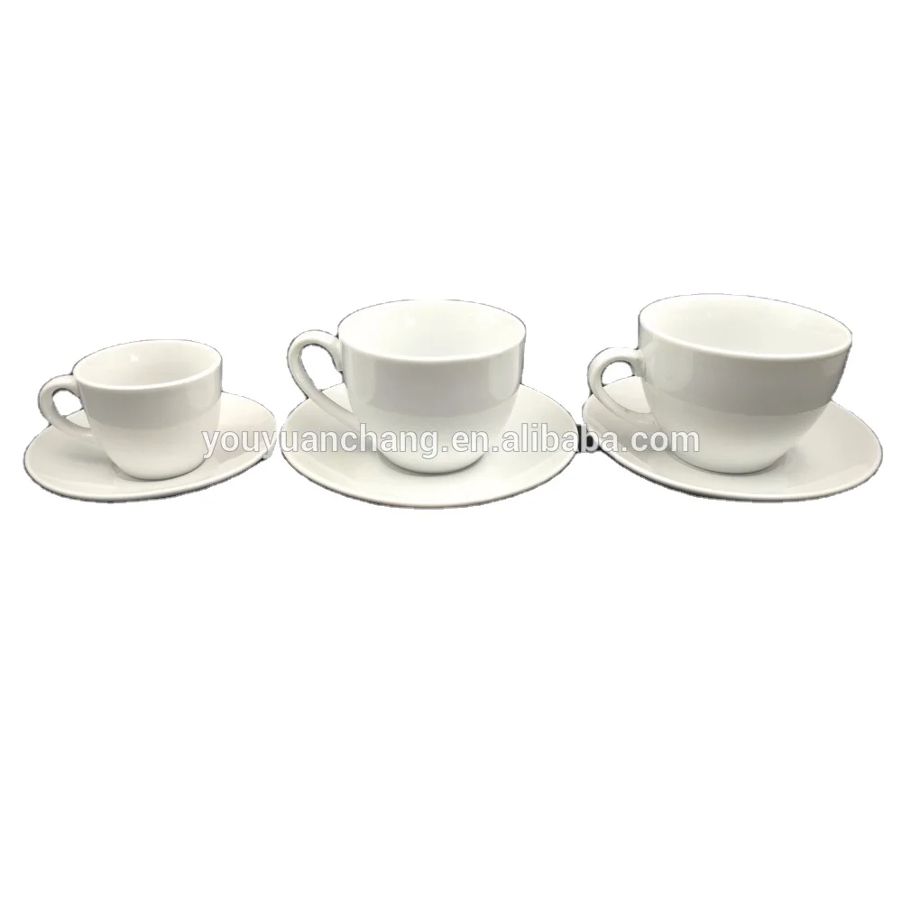White porcelain espresso coffee tea cup and saucer 90cc 200cc 240cc