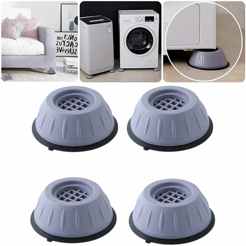 4pcs/set Anti Vibration Washer Feet Pad Universal Washing Machine Anti-Skid Roller Kit Furniture Lifting Foot Base