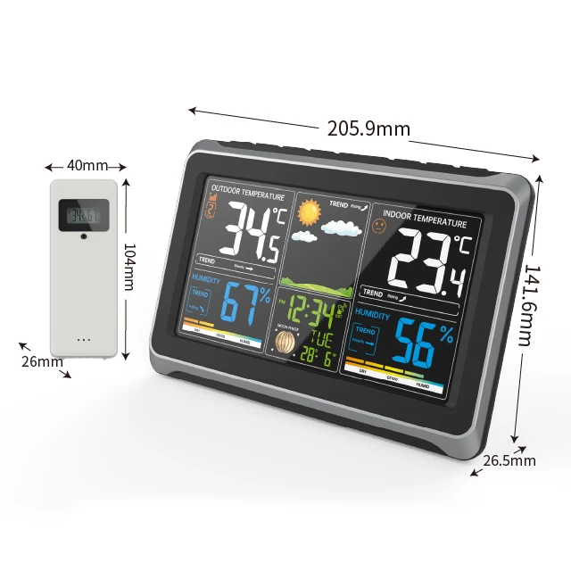 Hot Sale Digital Smart Clock Table Clocks for Desktop Wireless Color Display Weather Station