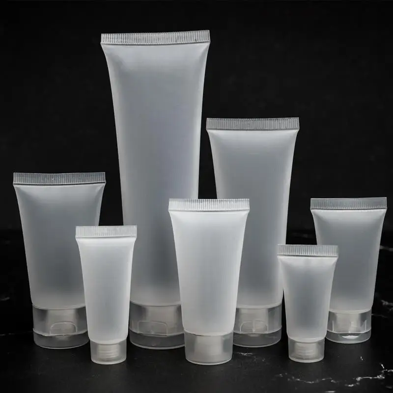 Customized Empty transparent plastic tubes face wash sunscreen tube container white bb cream lotion tube packaging