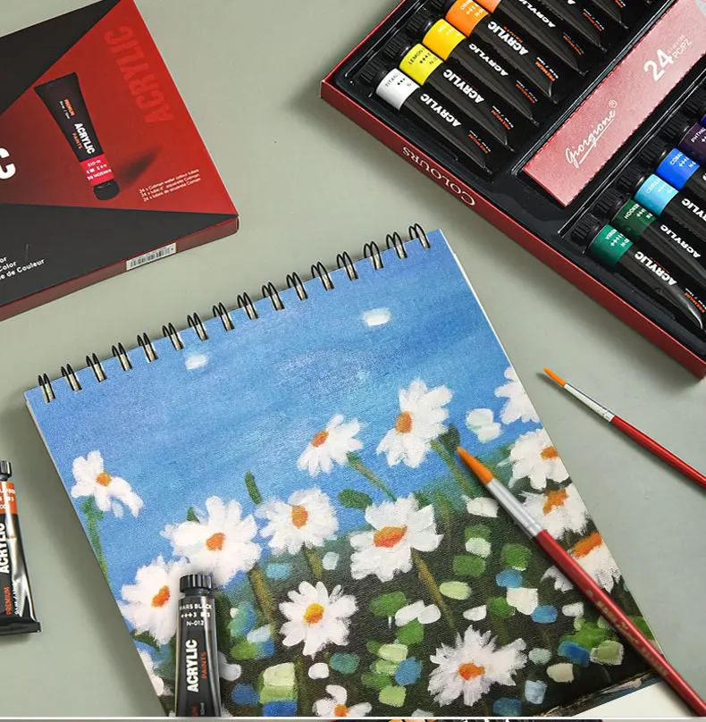 Amazon Hot Sale 30Colors 12ml Aluminum Tubes Acrylic Paint Set With Neutral Packing